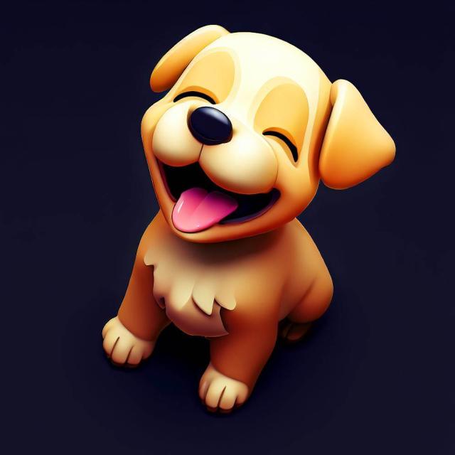 A Happy Puppy in 3D Isometric style