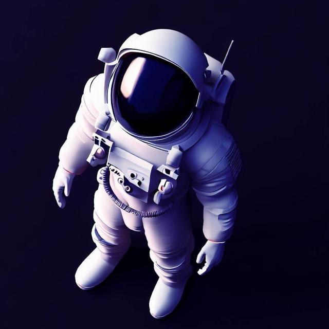 An Astronaut in 3D Isometric style