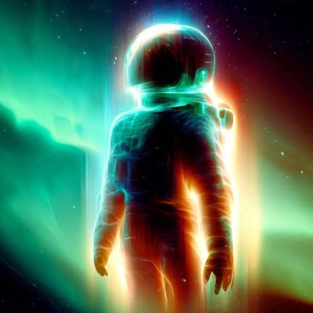 An Astronaut in Aurora style