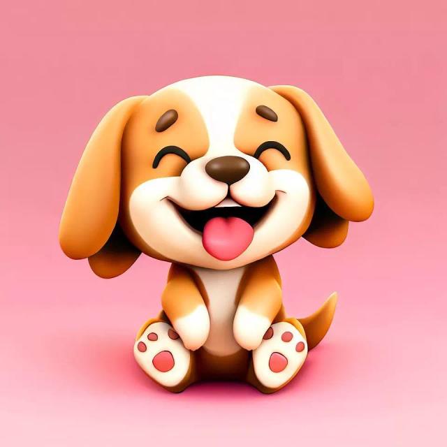 A Happy Puppy in Clay style