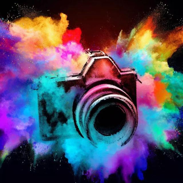 A Camera in Color Burst style