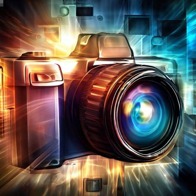 A Camera in Digital Art style