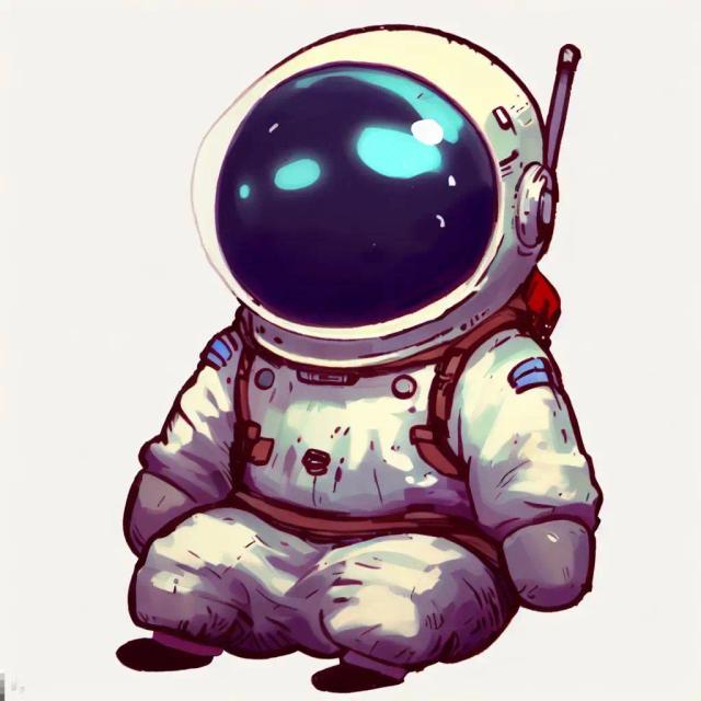 An Astronaut in Ghibli style