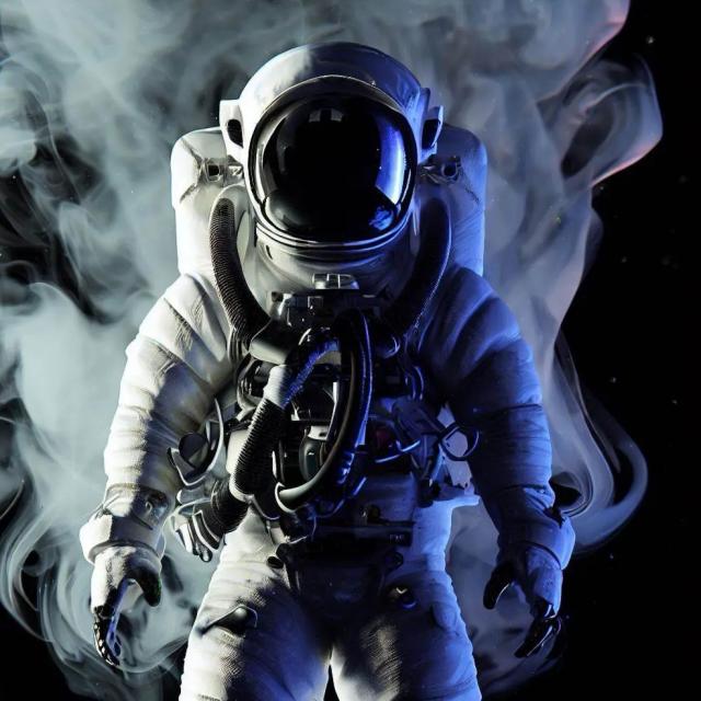 An Astronaut in Smoke style