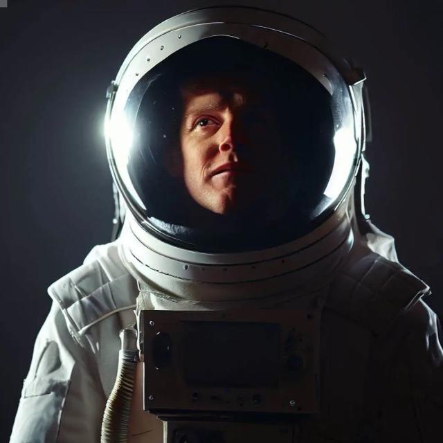 An Astronaut in Studio Longshot style