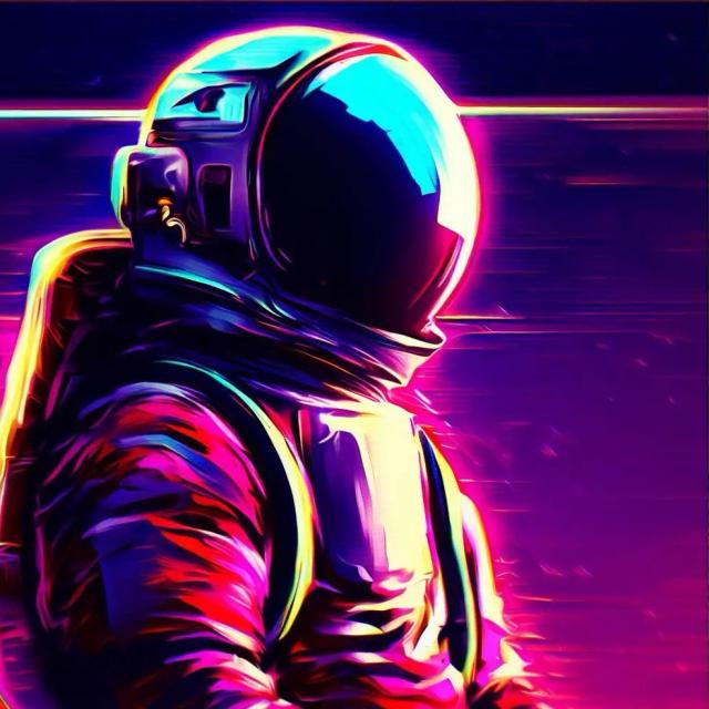 An Astronaut in Synth style