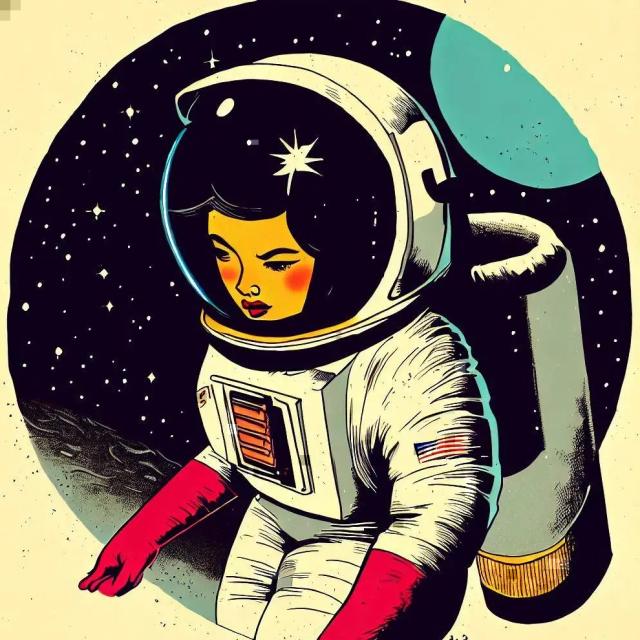 An Astronaut in Vintage style