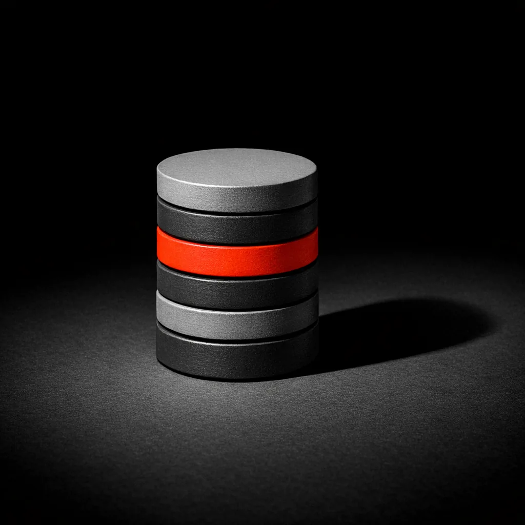 Stack of six plain disc-shaped tokens on black surface, third disc from top in matte vermillion, representing the six bonus types at non gamstop casinos