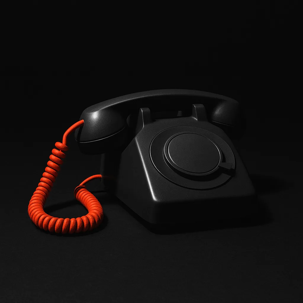 Rotary desk telephone with vermillion cord, signalling the independent editorial position behind the non gamstop casinos shortlist.