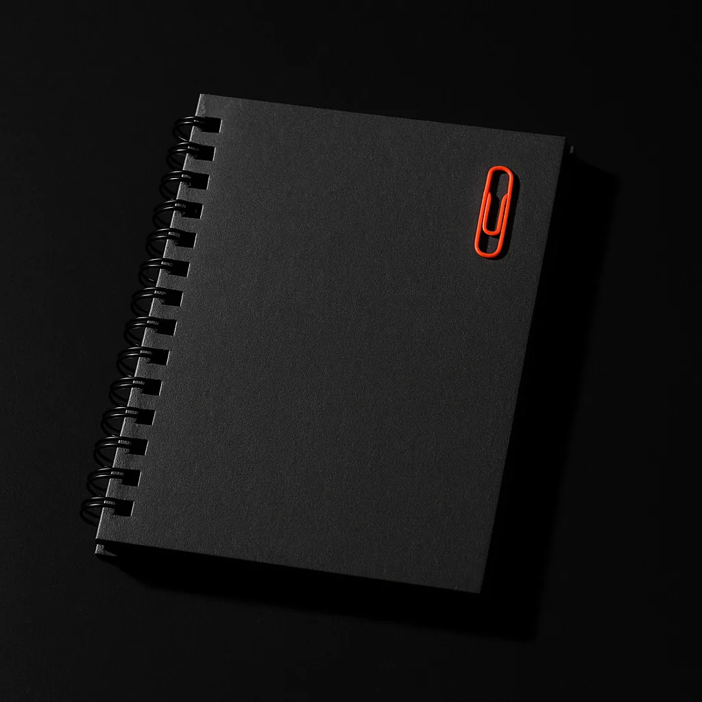 Closed notebook with vermillion paperclip bookmark, signalling the evidence-gathering methodology for vetting new offshore casinos.